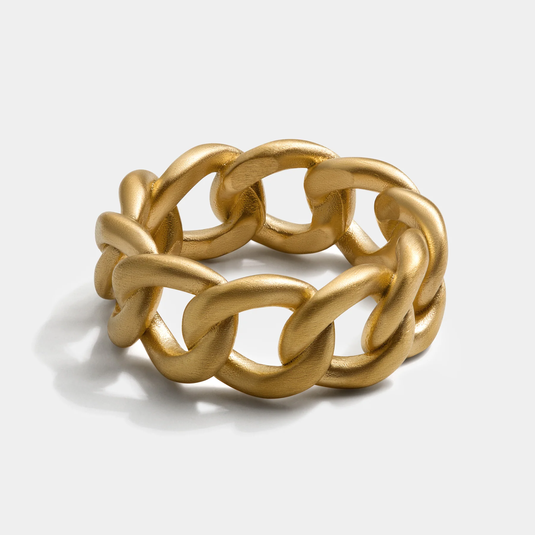 Cuban Ring Brushed Gold